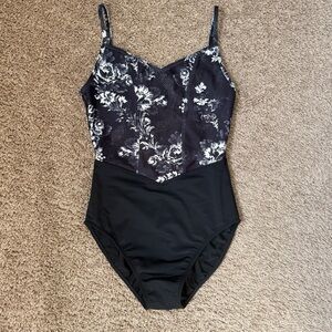 Danse De Paris Black Floral Leotard